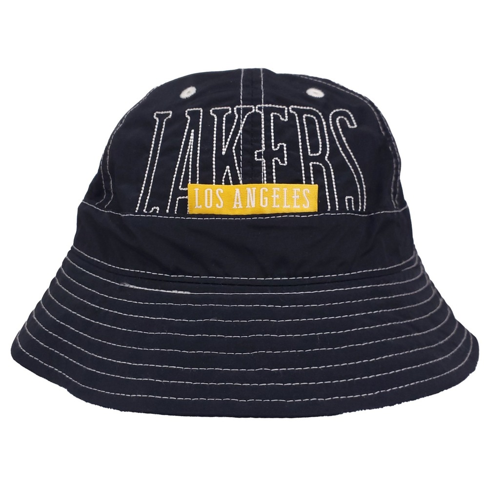 LA Lakers Mitchell & Ness NBA Bucket Hat Embroidery Logo Black New